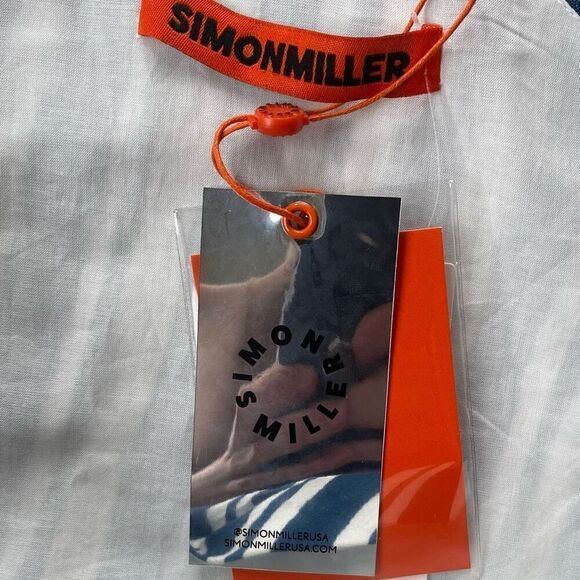 Simon Miller Ren One Shoulder Linen Blend Wrap Mini Dress NWT Size 12/Large - Picture 4 of 6